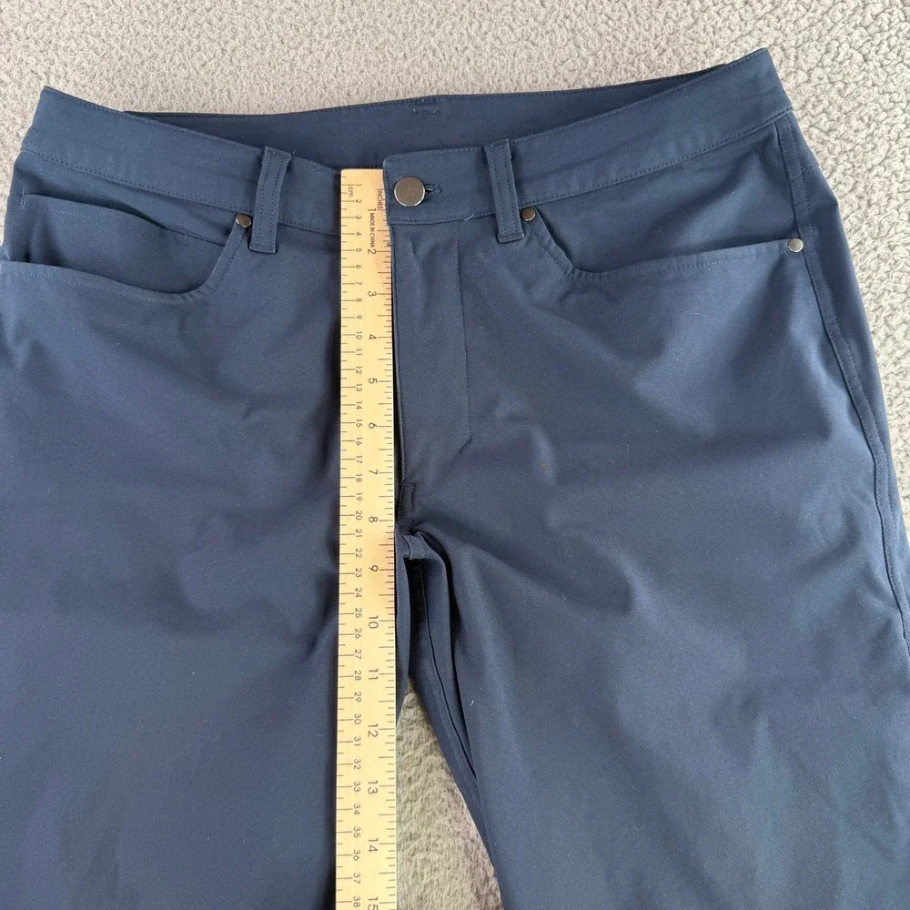 Lululemon ABC‎ Pant Slim Mens 32 Navy Blue Warpstreme Performance LM5AD9S
